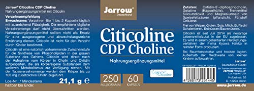 Jarrow Formulas Citicoline CDP Choline 250mg - 60 Cápsulas