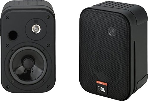 JBL control One altavoces Monitor de audio satélite de 2-vías de estante (pareja) robustos, bocina de 100 mm (4"), color cromado negro