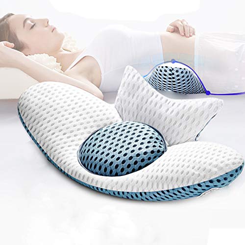 Jeebel Cojín Lumbar de Dormir,Almohada Masajeador de Ortopédico Cojín Apoyo de Embarazadas con Esponja Memoria y Función Lumbar Altura Ajustable para Aliviar Sueño y Dolor Zona Lumbar y Dolor Ciática