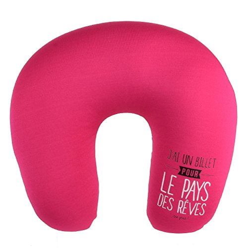 JET LAG VO1126- Almohada de Viaje, 26 cm, Color Aleatorio (Rosa, Negro y Azul)