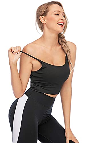 JFAN Camisola para Mujer Sujetador Deportivo para Mujer Fitness Yoga Cuello en U Camiseta sin Mangas Banda elástica Ropa Interior Sujetador sin Costuras para Dormir