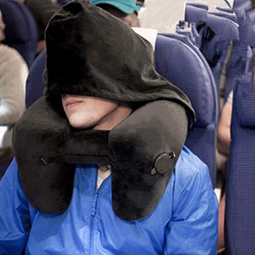 JIAXIAO Ship Almohada de Viaje para Aviones, Almohadas de Viaje Ideales para el Cuello con Espuma viscoelástica y Kit de Viaje de Almohada para el Descanso del Cuello, vuelos