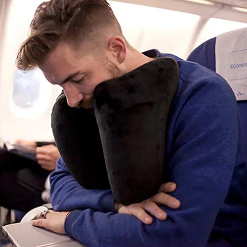 JIAXIAO Ship Almohada de Viaje para Aviones, Almohadas de Viaje Ideales para el Cuello con Espuma viscoelástica y Kit de Viaje de Almohada para el Descanso del Cuello, vuelos