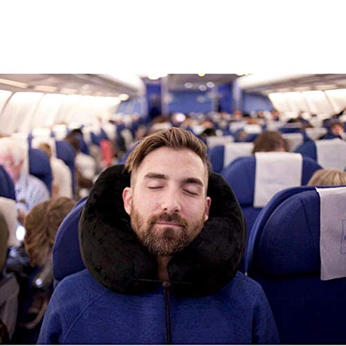 JIAXIAO Ship Almohada de Viaje para Aviones, Almohadas de Viaje Ideales para el Cuello con Espuma viscoelástica y Kit de Viaje de Almohada para el Descanso del Cuello, vuelos