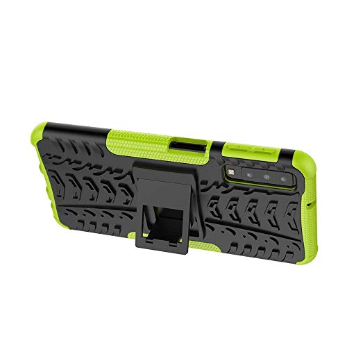 JINWU Funda Samsung Galaxy A7 (2018) A750, Heavy Duty Silicona Híbrida con Soporte Cáscara de Cubierta Protectora de Doble Capa Funda Caso para Samsung Galaxy A7 A750 2018 (Verde)