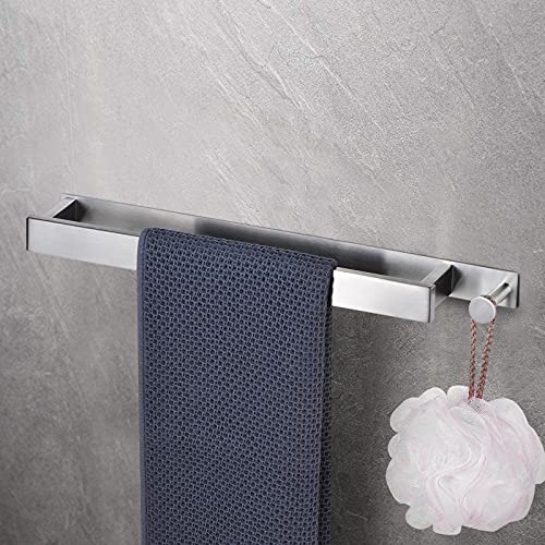 JOLY FANG Toalleros de Baño, Sin Taladro Toallero Barra Pared Autoadhesivo Toalla Soporte, 304 Acero Inoxidable Accesoriosde para Baño y Cocina, 40 CM (Plata)