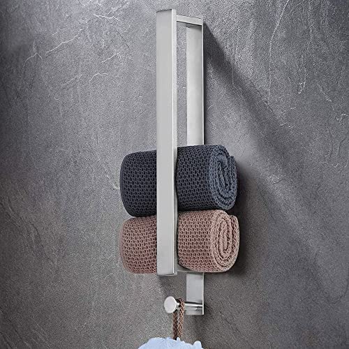 JOLY FANG Toalleros de Baño, Sin Taladro Toallero Barra Pared Autoadhesivo Toalla Soporte, 304 Acero Inoxidable Accesoriosde para Baño y Cocina, 40 CM (Plata)