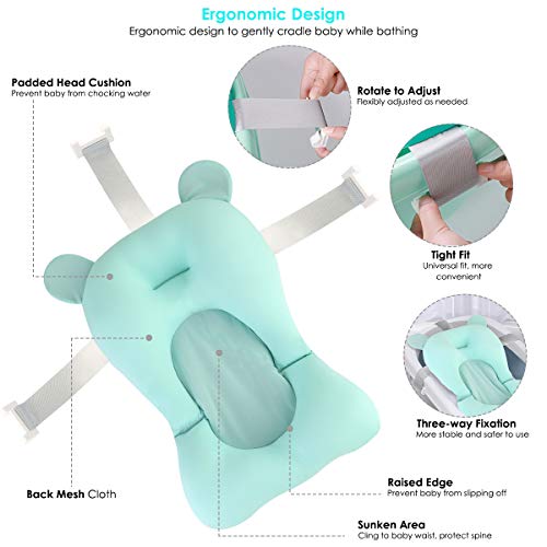 Josopa Almohadilla para Bañera para Bebé Almohadilla para Bañera Recién Nacida Almohadilla para Bañera con Asiento Infantil Antideslizante Almohada Flotante para Baby Shower