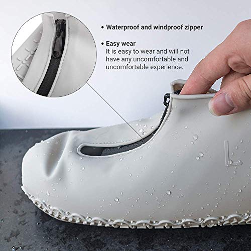 JUDA Cubierta del Zapato Impermeable, Funda de Silicona para Zapatos con Suela Antideslizante, Lavable Cubierta del Zapato Reutilizable Para Días de Lluvia y Nieve (XL (43-47), Gris)