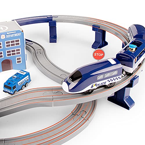 Juego de vías de tren de 92 piezas, kit de juguete para coche para niños pequeños, juguetes sensoriales arquitectónicos para niños, vía temática de tren pequeño, juguetes eléctricos educativos, adecua