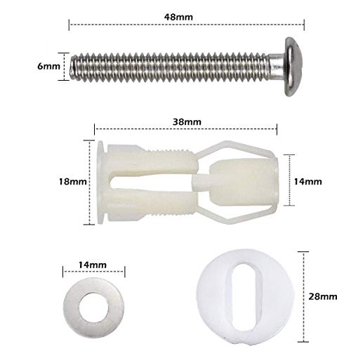 JUHONNZ Bisagras Tapa WC,2 PCS Asientos WC Bisagra Accesorios Tornillos para Inodoro Goma Universales Fijación Bisagra Asiento Tornillos para Tapa de Inodoro Blanco