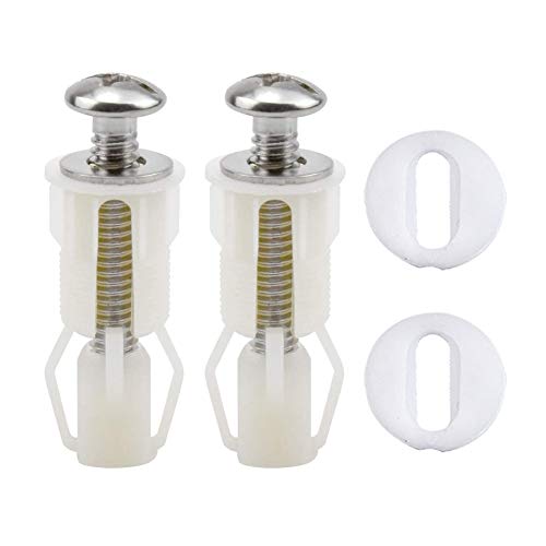 JUHONNZ Bisagras Tapa WC,2 PCS Asientos WC Bisagra Accesorios Tornillos para Inodoro Goma Universales Fijación Bisagra Asiento Tornillos para Tapa de Inodoro Blanco