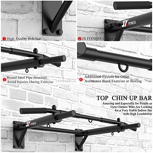 JX FITNESS Barras de Dominadas Pared, Wall Pull Up Bar Barra de Tracción, Boxeo TRX Entrenamiento y Resistencia Training, Multifuncional Workout Bar