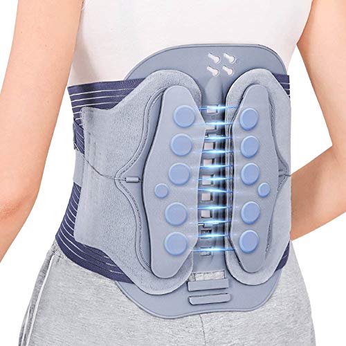 JYPCBHB CinturóN De Apoyo Lumbar con Correas De CompresióN Ajustables para Alivio del Dolor En Parte Baja De Espalda- Doble Ajuste, AdaptacióN, DistensióN Muscular LumbarL