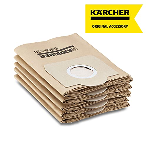 Kärcher Kit de Bolsas de Filtro de Papel Originales, 5 Unidades, Doble Capa, para Lava-aspiradores SE y Aspiradores en Seco y Húmedo WD (6.959-130.0)