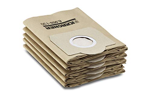 Kärcher Kit de Bolsas de Filtro de Papel Originales, 5 Unidades, Doble Capa, para Lava-aspiradores SE y Aspiradores en Seco y Húmedo WD (6.959-130.0)