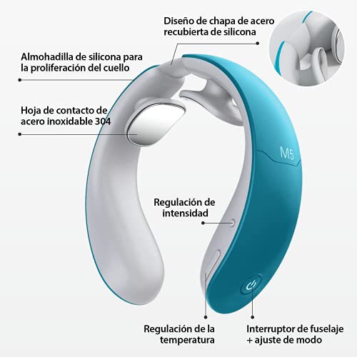 KARQLIFE Masajeador Cervical , Ajustable Masajeador Inteligente de Cuello con Control Remoto, Alivia el Dolor Muscular del Cuello, Función de Calefacción, para Uso en Oficina en el Hogar (Verde)