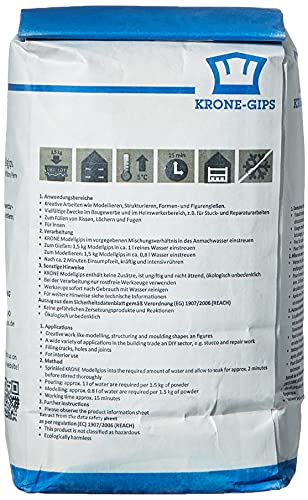 Kars - Yeso para modelado (1,5 kg), color blanco