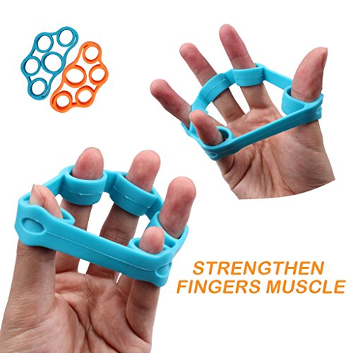 KELYDI 4-Pack Camilla dedo, ejercitador de dedos, manos Grip fortalecedor, la fuerza de agarre de dedo Trainer Pinza para Artritis del túnel carpiano Ejercicio Guitarra y escalada en roca