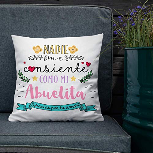 Kembilove Almohada para Abuela – Cojines para Abuelas – Regalos Originales para Abuelas – Cojín con Mensaje Nadie me consiente como mi Abuelita – La Mejor Sorpresa para tu Abuela