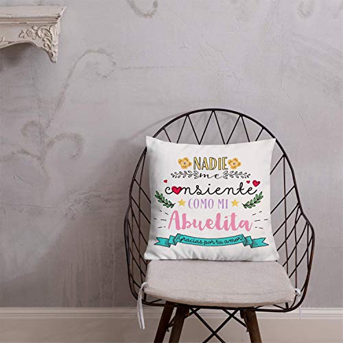 Kembilove Almohada para Abuela – Cojines para Abuelas – Regalos Originales para Abuelas – Cojín con Mensaje Nadie me consiente como mi Abuelita – La Mejor Sorpresa para tu Abuela