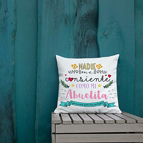 Kembilove Almohada para Abuela – Cojines para Abuelas – Regalos Originales para Abuelas – Cojín con Mensaje Nadie me consiente como mi Abuelita – La Mejor Sorpresa para tu Abuela