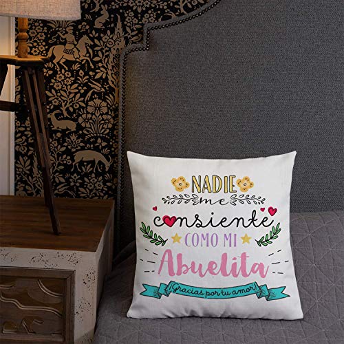 Kembilove Almohada para Abuela – Cojines para Abuelas – Regalos Originales para Abuelas – Cojín con Mensaje Nadie me consiente como mi Abuelita – La Mejor Sorpresa para tu Abuela