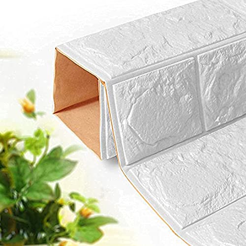 K&F-qianzhi 10PCS 70X77cm Papel Pintado De Ladrillo Blanco, Panel De Pared 3D Ladrillo PE Espuma DIY Pegatinas De Pared Papel Pintado Autoadhesivo