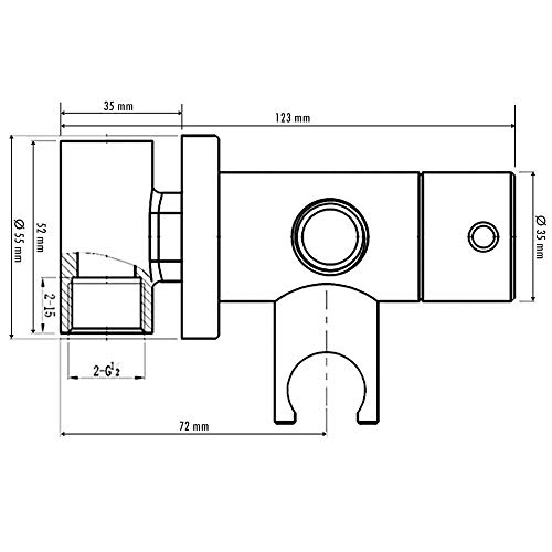 Kibath 1151414 - Grifo para el WC con ducha de mano, higiene íntima para sustitución del bidet, monomando agua fría y caliente