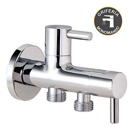 Kibath 414151 higiene íntima con instalación sin Obra sustituto del Bidet. Grifo para WC. Sólo Agua fría, Cromo Brillo