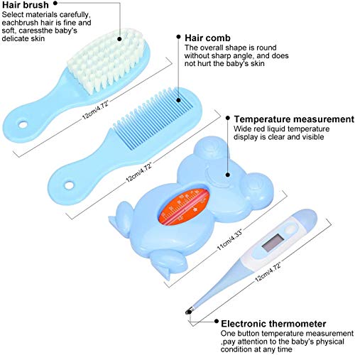 Kit de aseo para bebés de 13 piezas, cuidado infantil para recién nacidos, guardería, cuidado de la salud para niños pequeños, niños, niñas, viajes, uso doméstico, con bolsa de transporte