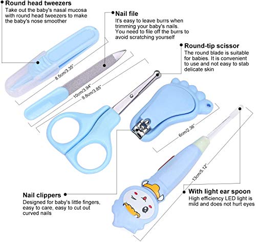 Kit de aseo para bebés de 13 piezas, cuidado infantil para recién nacidos, guardería, cuidado de la salud para niños pequeños, niños, niñas, viajes, uso doméstico, con bolsa de transporte