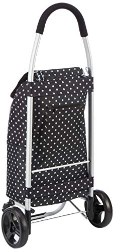 Kitchen Craft Carro de la Compra, Carro Plegable, Estampado Lunares, 45 x 33 x 100 cm