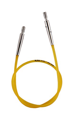 Knit Pro Color Coded Cable, plástico, Amarillo, 20 cm