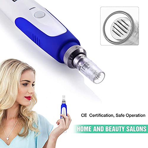 KoiBeauty Dermapen Electric Derma Pen Pluma de microagujas profesional Cuidado de la piel facial 0.25 mm-2.0 mm Aguja ajustable Profundidad Cicatrices de acné Arrugas Estrías Aprobado por RoHS y CE