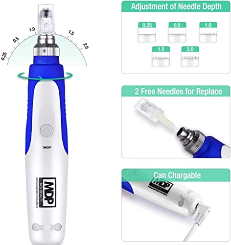 KoiBeauty Dermapen Electric Derma Pen Pluma de microagujas profesional Cuidado de la piel facial 0.25 mm-2.0 mm Aguja ajustable Profundidad Cicatrices de acné Arrugas Estrías Aprobado por RoHS y CE