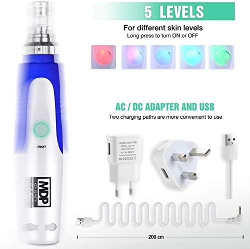 KoiBeauty Dermapen Electric Derma Pen Pluma de microagujas profesional Cuidado de la piel facial 0.25 mm-2.0 mm Aguja ajustable Profundidad Cicatrices de acné Arrugas Estrías Aprobado por RoHS y CE