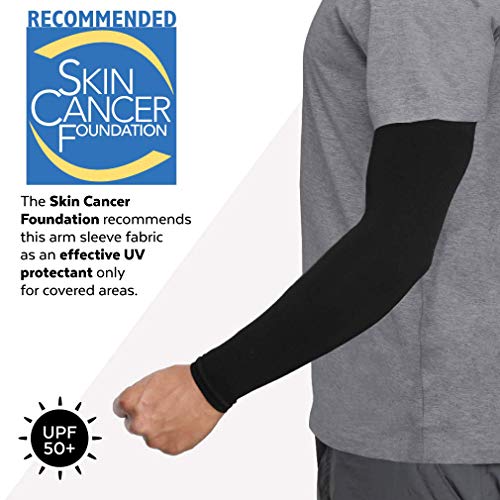 Ksnnrsng Mangas del Brazo Mangas Enfriamiento de Protección UV Largo Mangas de Sol para Deportes Ciclismo Baloncesto Corriendo Golf para Mujer Hombre (2 Pares de Negro)