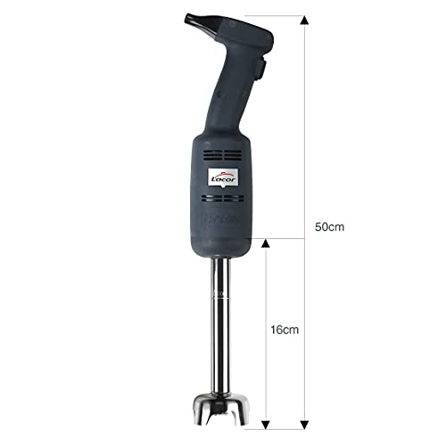 LACOR Batidora de Mano Brisk, Trituradora Profesional, Brazos Intercambiables, Velocidad Fija 20.000 r.p.m, Mango Ergonómico, Potencia: 220W, 16 cm, Acero Inoxidable, 220 W, 5.3 tons, Negro