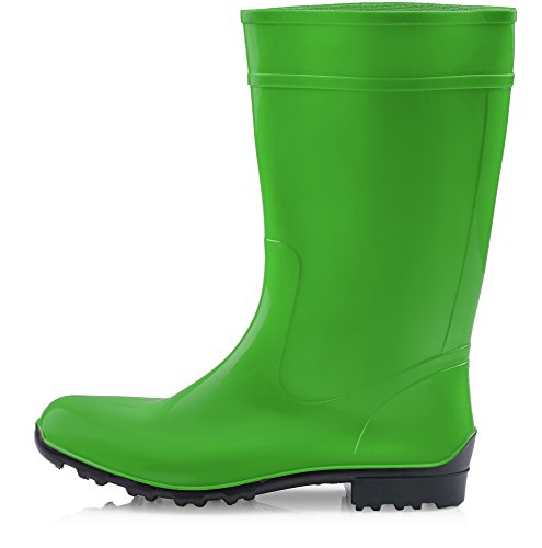 Ladeheid Botas de Agua Antideslizantes en PVC Mujer LA-967 (Verde/Negro, 36 EU)