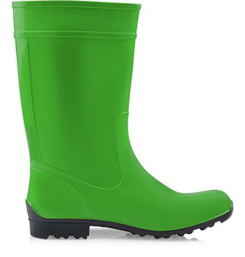 Ladeheid Botas de Agua Antideslizantes en PVC Mujer LA-967 (Verde/Negro, 36 EU)