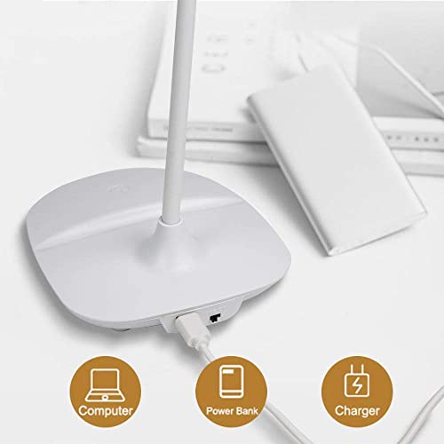 lámpara de Escritorio Lámparas de Mesa, lámpara de Escritorio LED Control táctil 3 Modos Lámpara de Mesa LED de Brillo con USB Tenedor de teléfono de Carga for Sala de Estar/Blanco frío