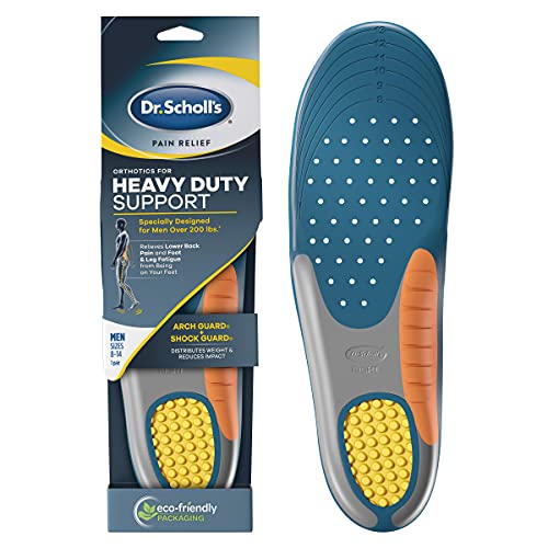 Las plantillas de ortesis de alivio del dolor 10601818 del Dr. Scholl para soporte para hombres pesados para hombres, 1 par, tamaño 8-14