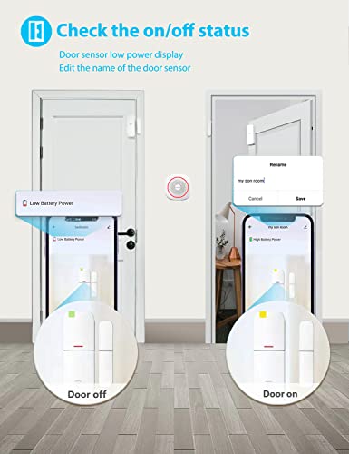 LeadEdge AS100 Alarmas para Casa WiFi,6 Sensores de Puertas y Ventanas, 2 Mandos a Distancia y 1 Timbre de Puerta, Funciona con Alexa,Wireless Kit de Sistemas Alarmas de Seguridad Hogar