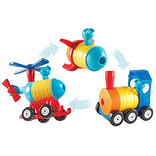 Learning Resources 1-2-3 Build It - Helicóptero de tren de cohete