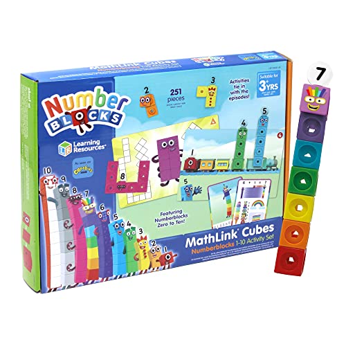 Learning Resources Set de Actividades con Numberblocks Cubos MathLink del 1 al 10, Aprendizaje de matemáticas para Edades tempranas, construye, aprende y Juega en el Aula y casa, niños de 3+ años