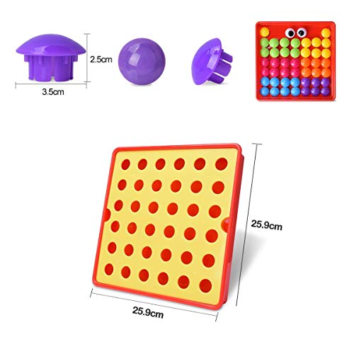 LEEHUR Puzzle 3D Mosaico Infantiles de Fichas, Juguete Educativo de Primera Infancia para Crear Multiples Combinacones y Distinguir Color para Niños - 46 Piezas