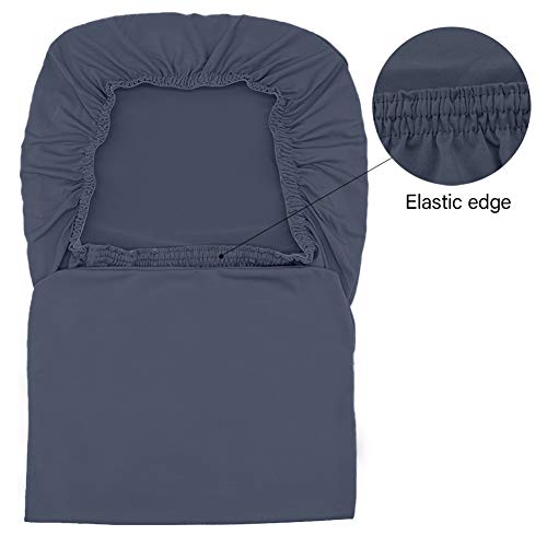 Leeyunbee 6 Piezas Fundas de Sillas de Comedor, Elásticas y Modernas Funda Asiento Silla, Desmontables Lavables Cubiertas para Sillas para Comedor Hotel Banquete de Boda Decoración (Azul Gris)