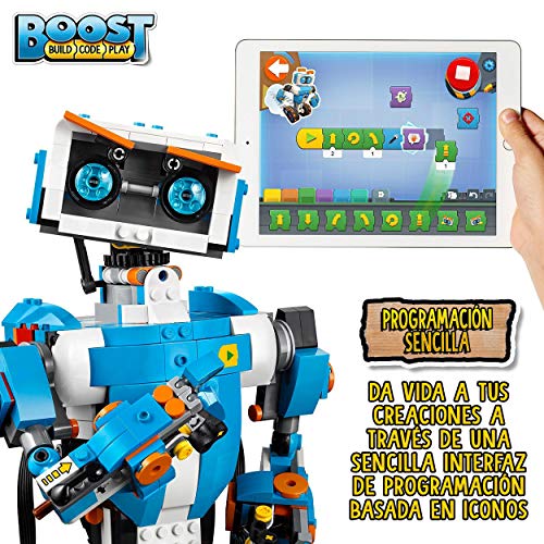 LEGO 17101 Boost Caja de Herramientas Creativas, Codificación para Niños, Set de Robótica, Modelo de Construcción 5en1, Juguete Interactivo con Robot Programable