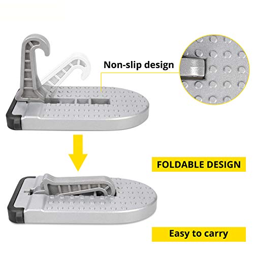 LFOTPP Pedal plegable para puerta de coche SUV de aleación de aluminio, con gancho, pedal plegable, martillo de seguridad (plateado)